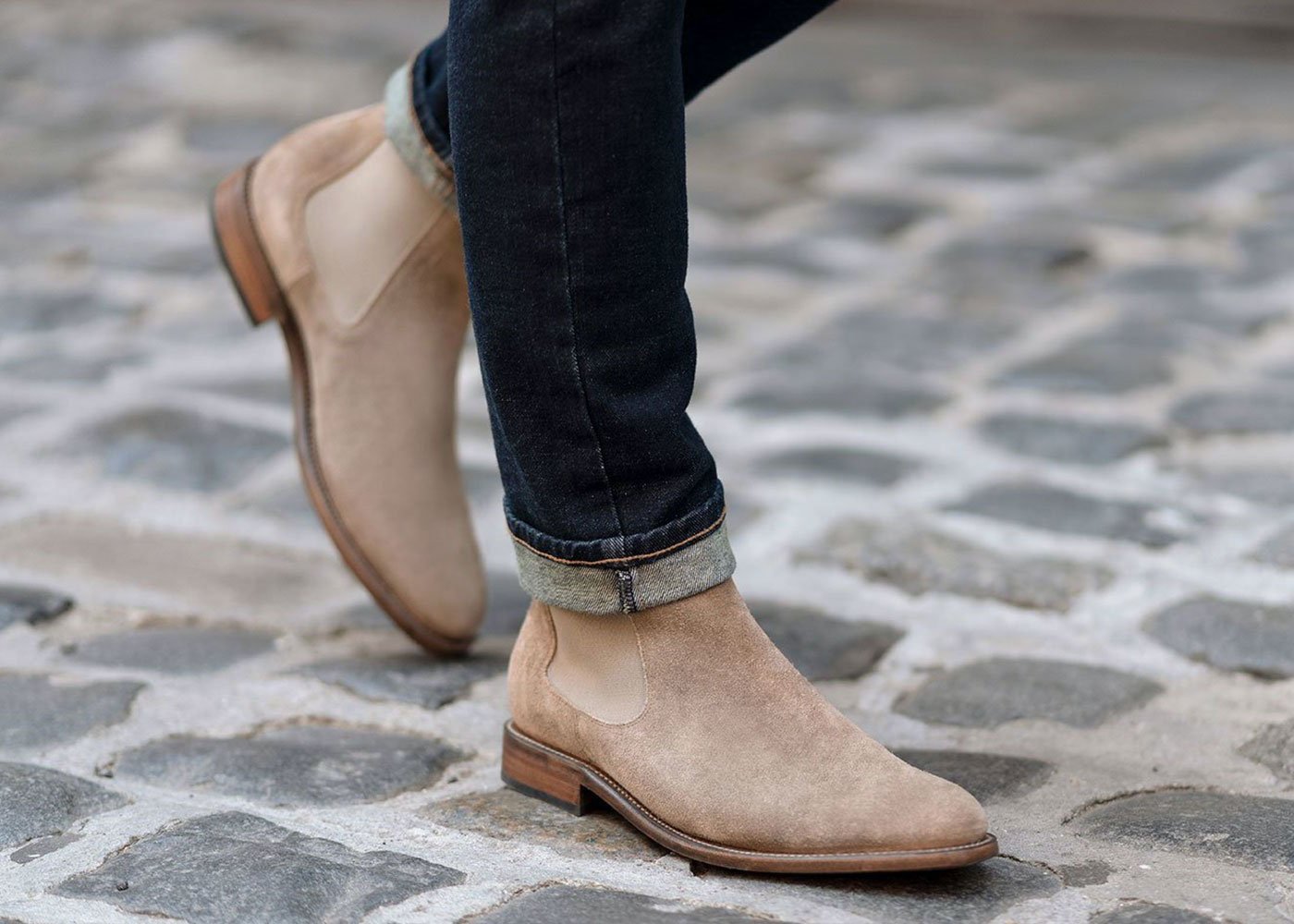Men's Cavalier Chelsea Boot in Tan Sandstone Suede by Thursday Boot Company