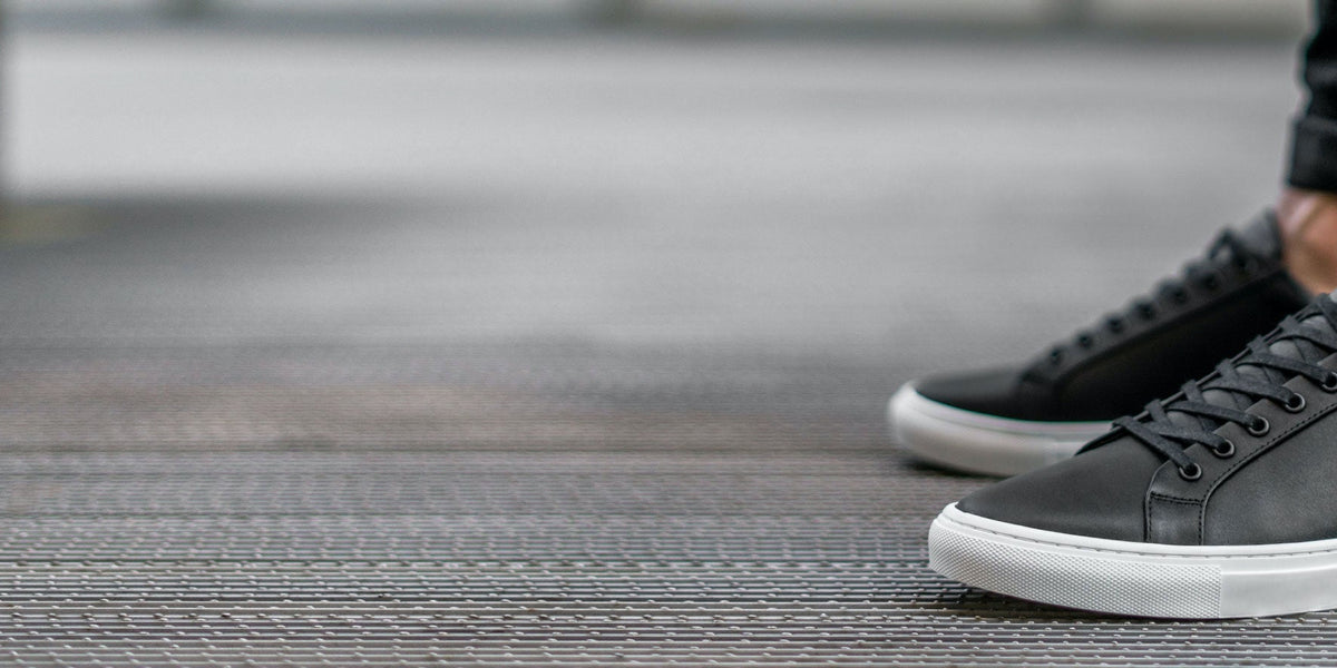 all black wide width sneakers