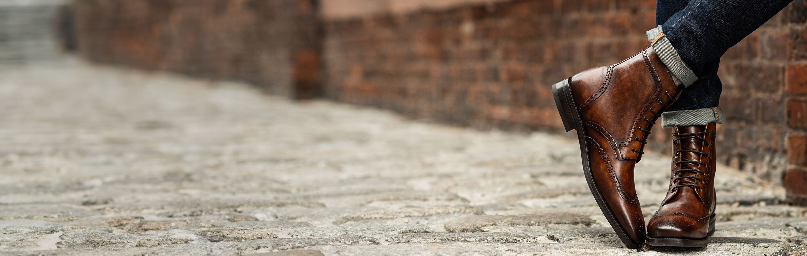 Knee High Cool Leather Boots Falcon Men's Chelsea Boot In Brown Leather main image 3