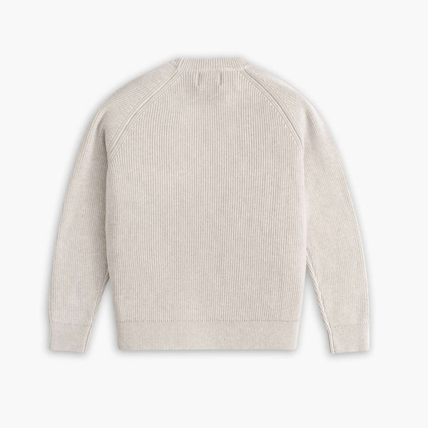 Ribbed Crewneck Sweater | Oat — rear view