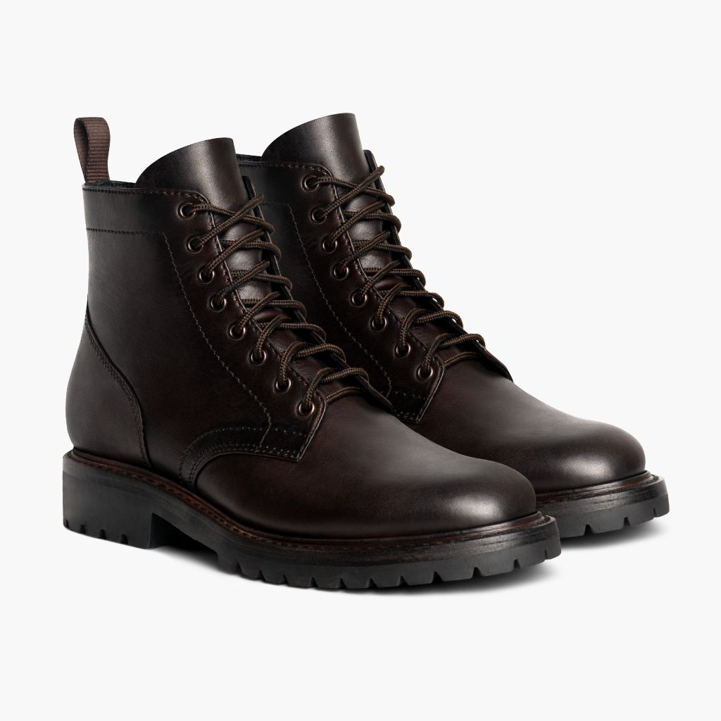 Men's Hero Lace-Up Boot In Brown 'Mustang' Leather - Thursday