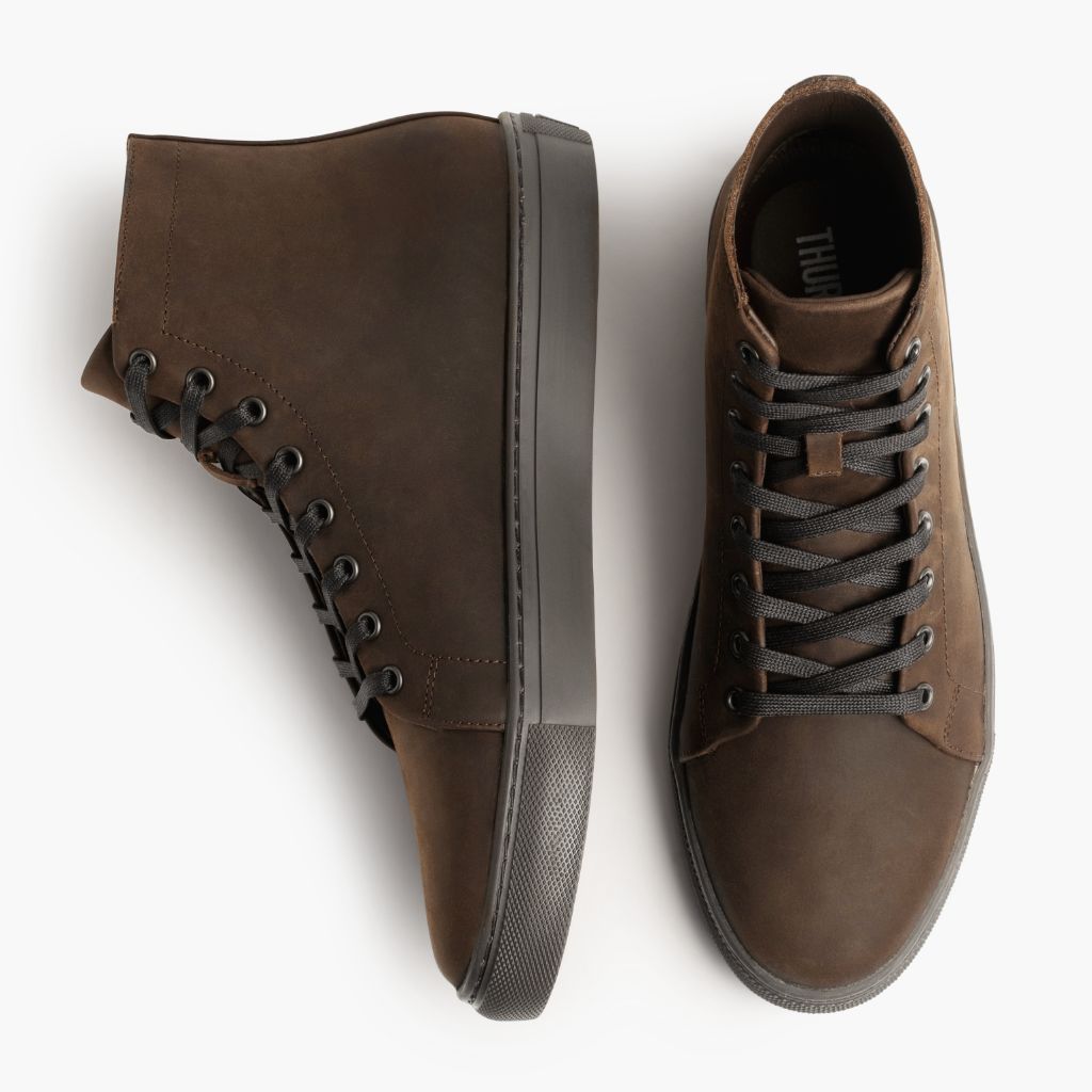 Men's Premier Leather High Top In Brown 'Tobacco' Leather