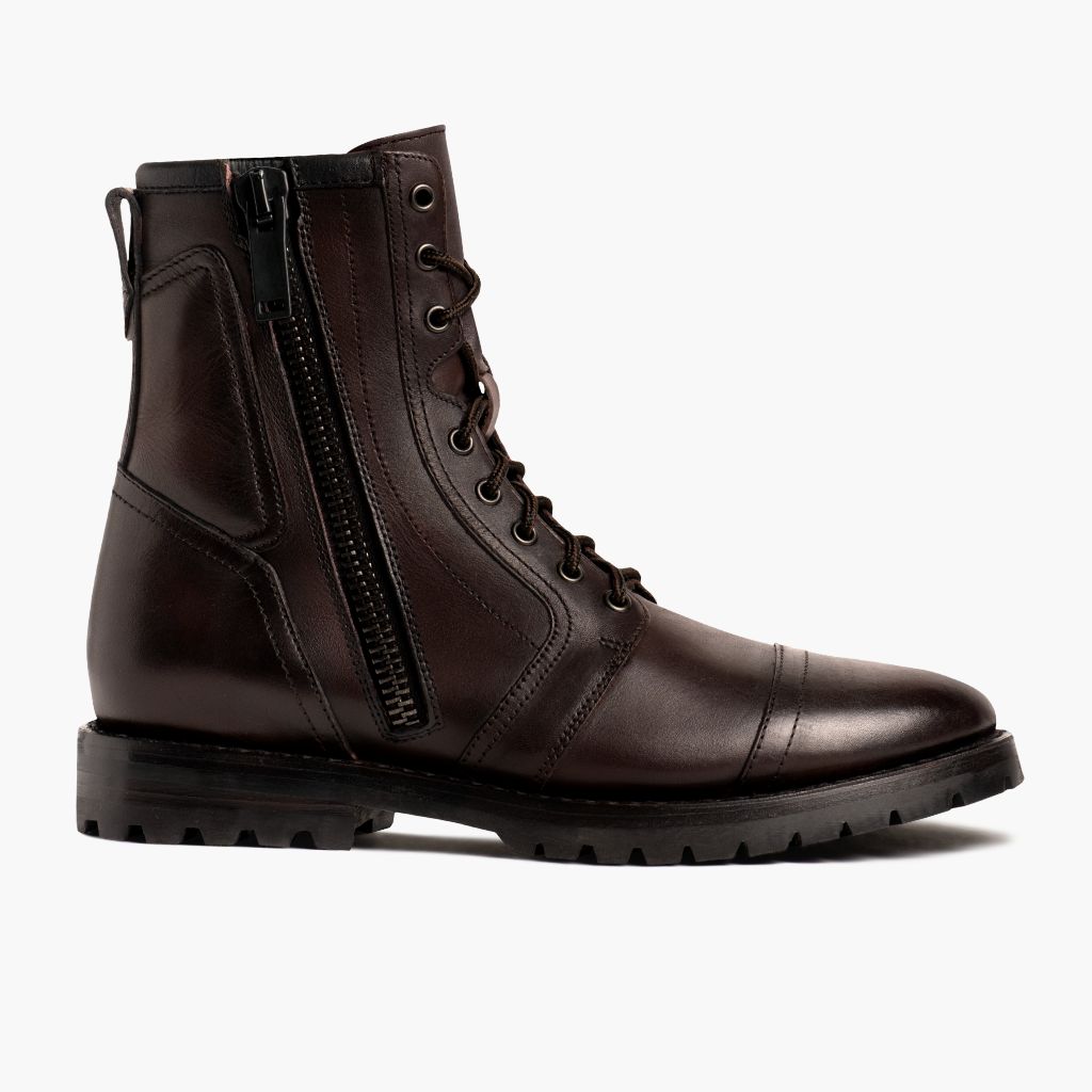 Men's Casa Moto Zip-Up Boot in Brown 'Old English' Leather - Thursday