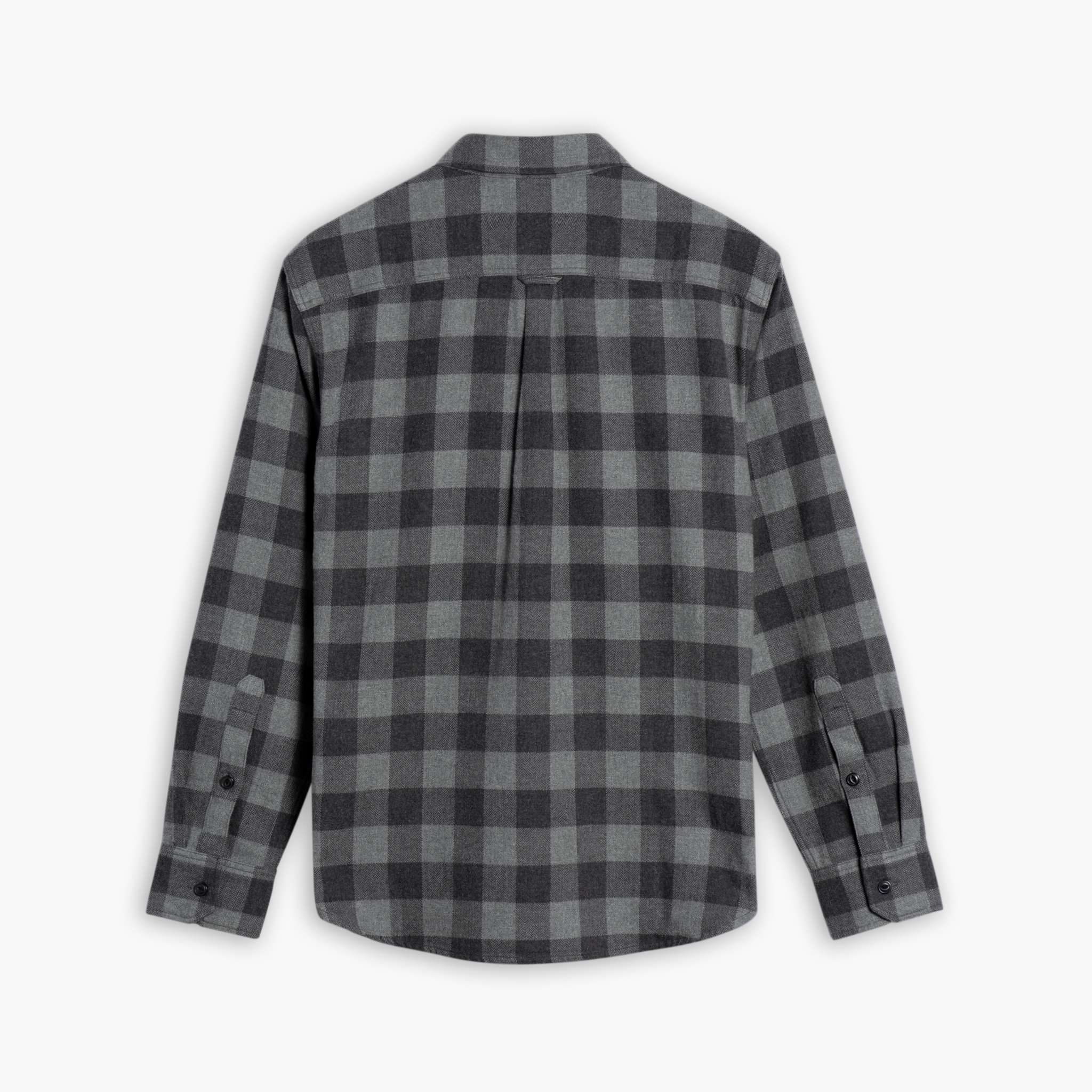 Men's Flannel Shirt in Black & Grey Buffalo Check - Thursday Men's Flannel Shirt in Black & Grey Buffalo Check - Thursday