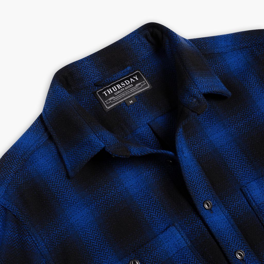 black and blue buffalo dress code Men's Flannel Shirt in Black & Blue 'Eclipse' Buffalo Check