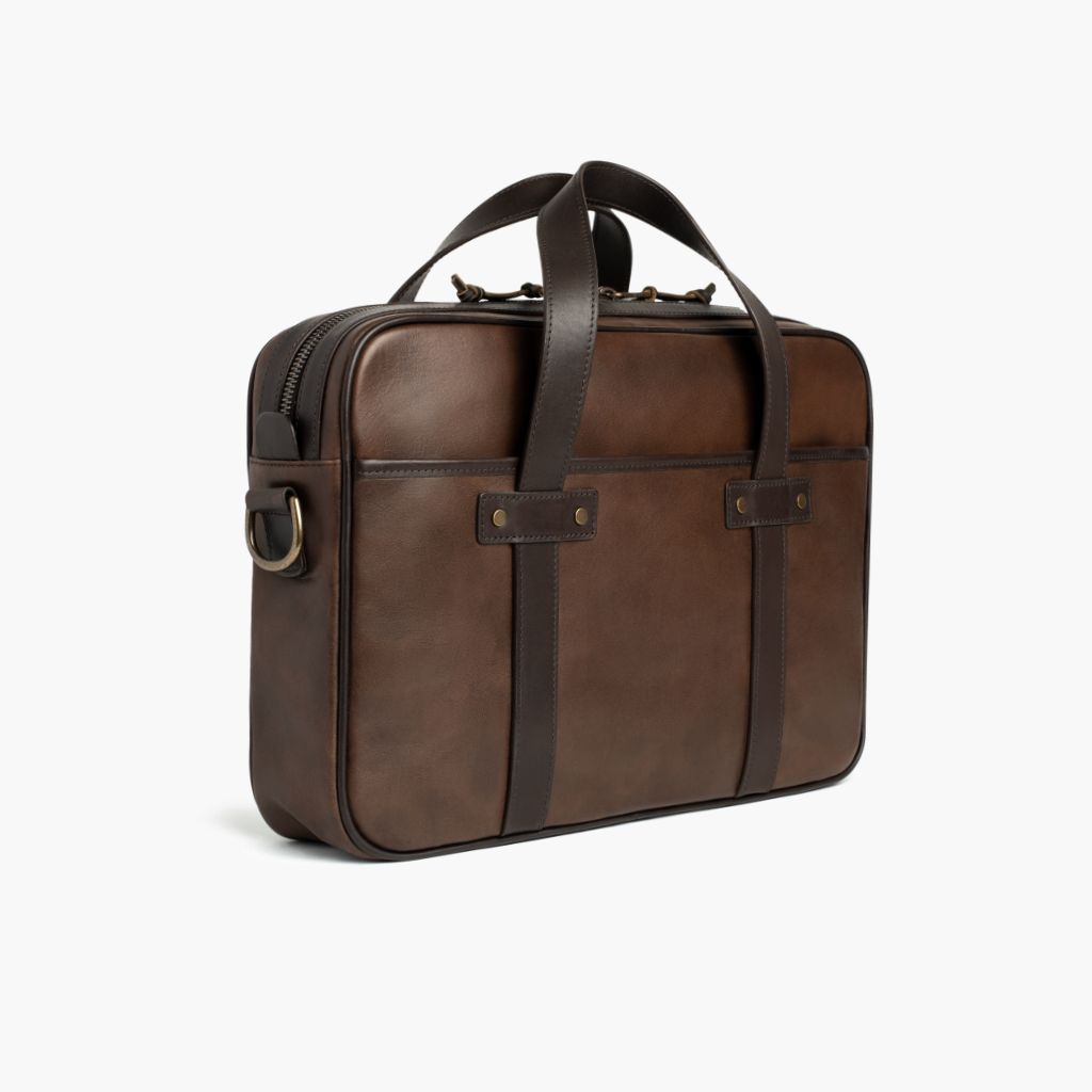 Men's Commuter Messenger Bag in Brown 'Tobacco' Leather - Thursday