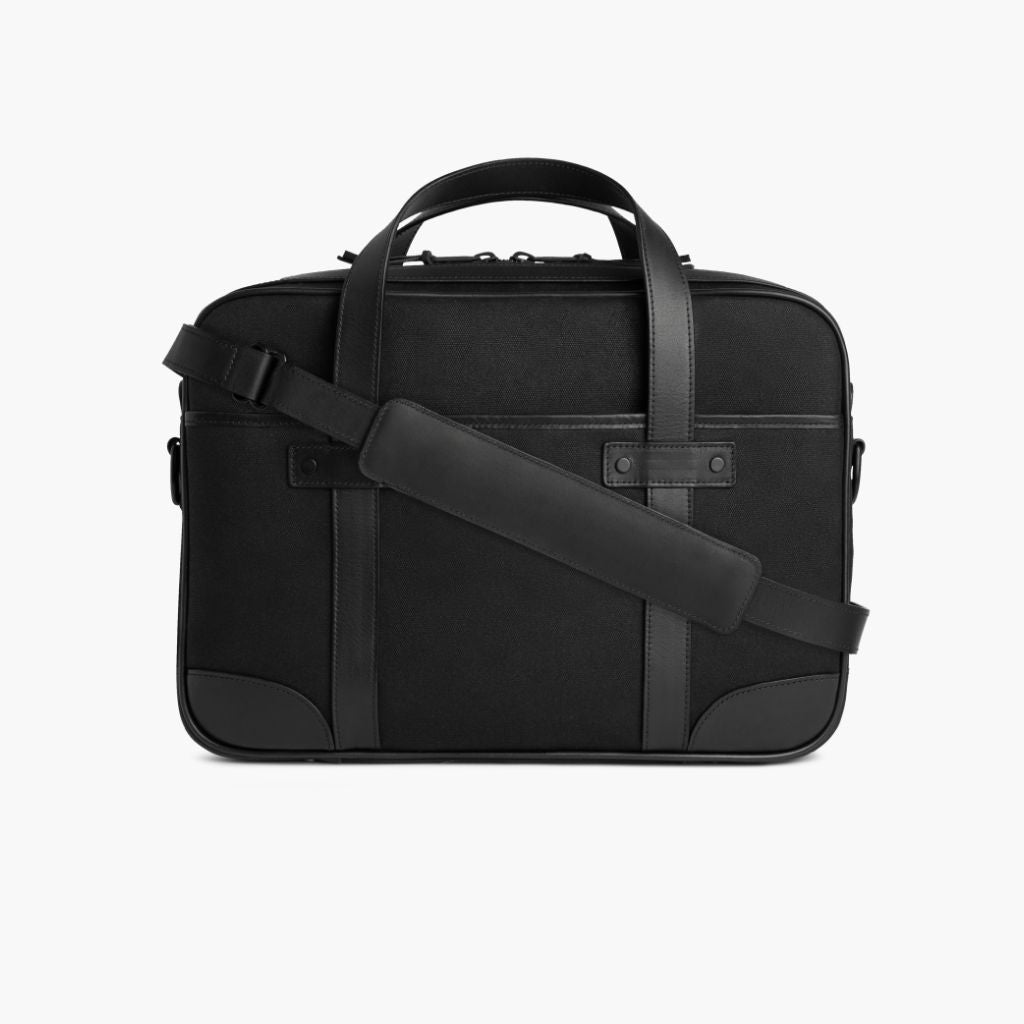 Men's Commuter Messenger Bag in Black Canvas - Thursday