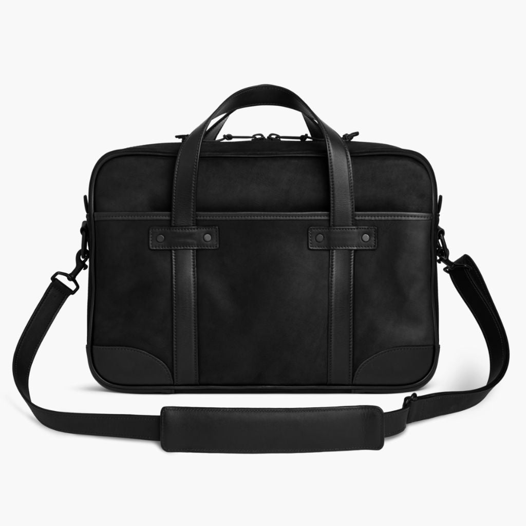 Men's Commuter Messenger Bag in Black Matte Leather Thursday