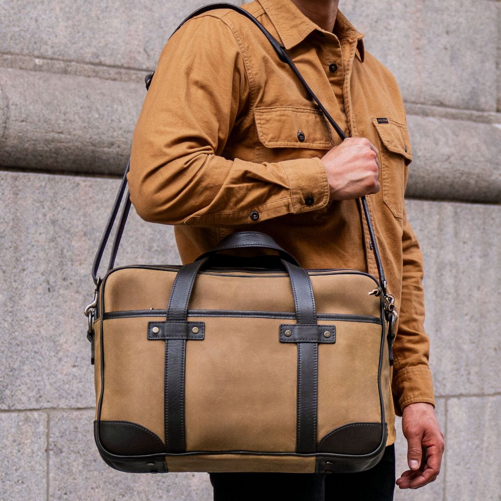 Men's Commuter Messenger Bag in Brown 'Anejo' Leather - Thursday