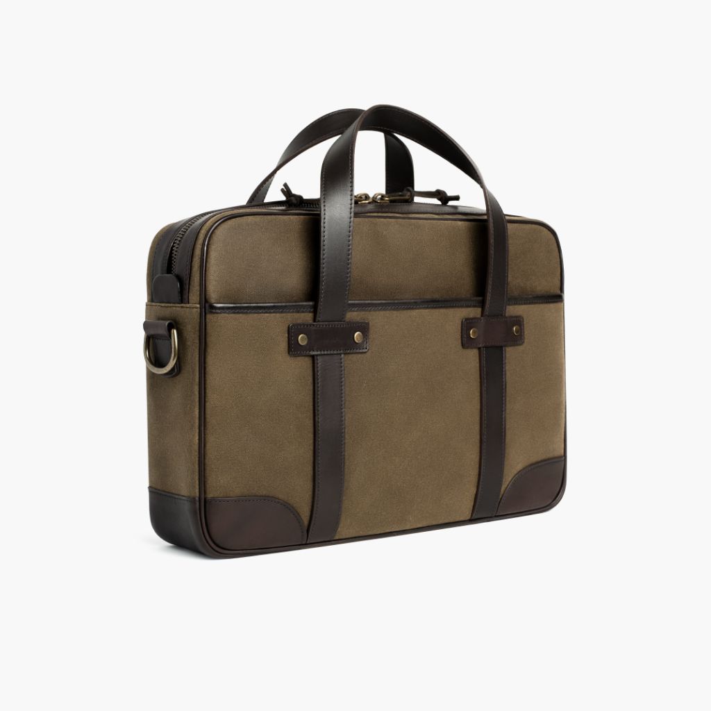 Men's Commuter Messenger Bag in Brown 'Tobacco' Canvas