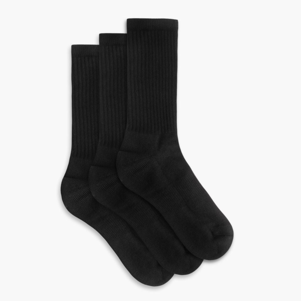 Men's Cotton Crew Sock 3Pack in Black Thursday