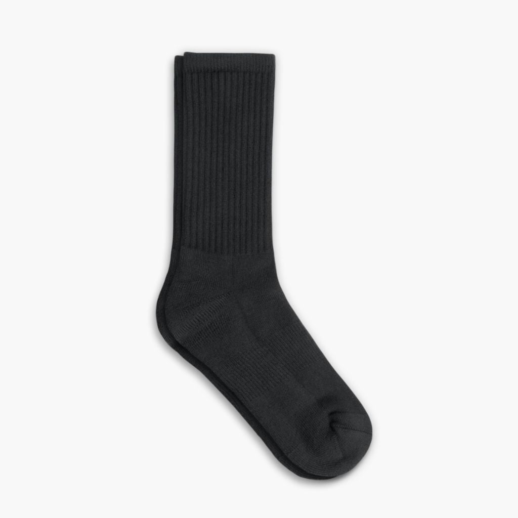 Women's Ribbed Crew Socks - Black