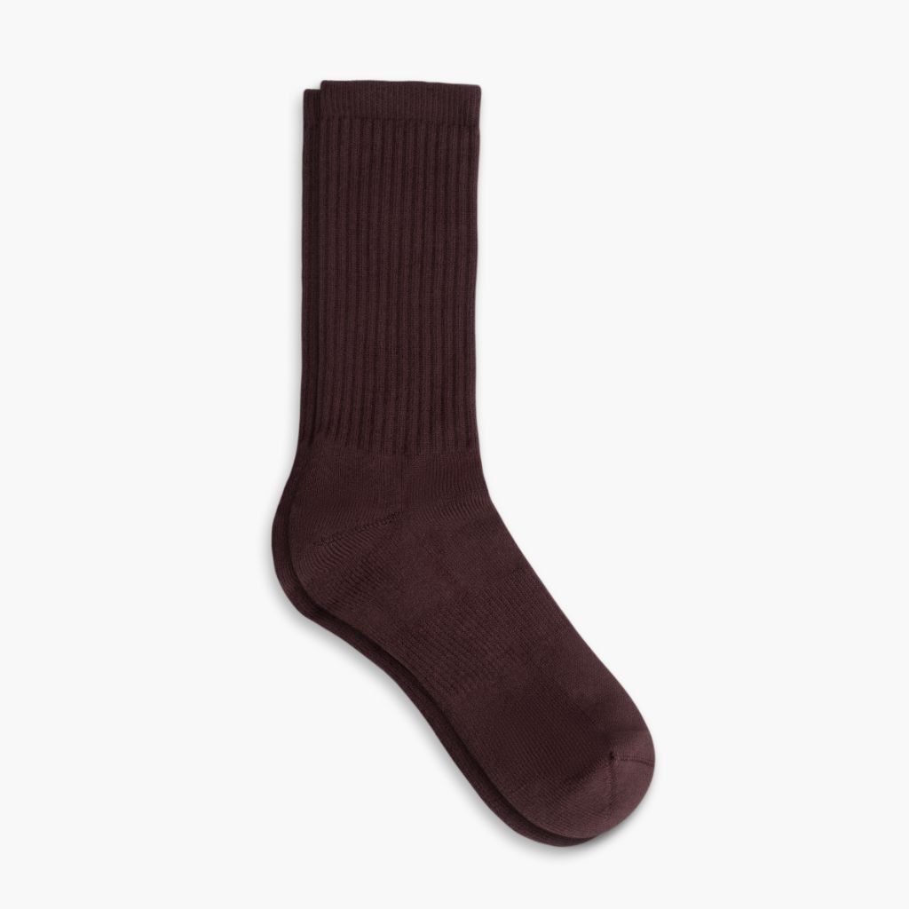 Women's Cotton Crew Sock in Deep Red 'Port' - Thursday Boot Company