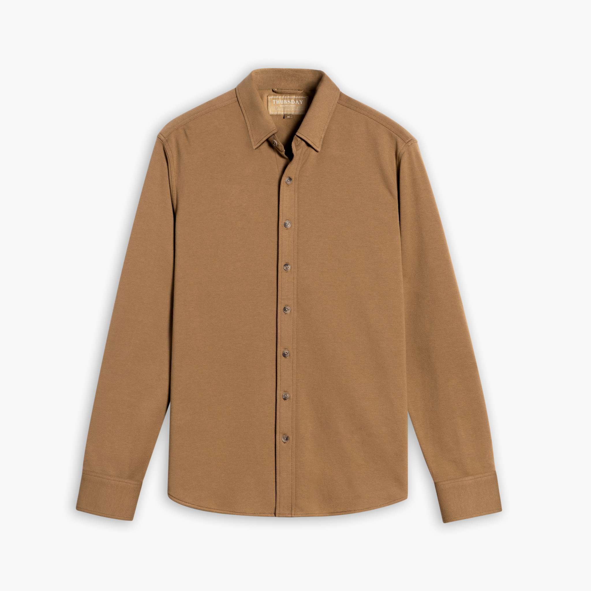 Blank Brown Long Sleeve Button Up Shirt Thursday Boot Company Men's Brown Cotton Size S Blank Brown Long Sleeve Button Up Shirt Thursday Boot Company Men's Brown Cotton Size S