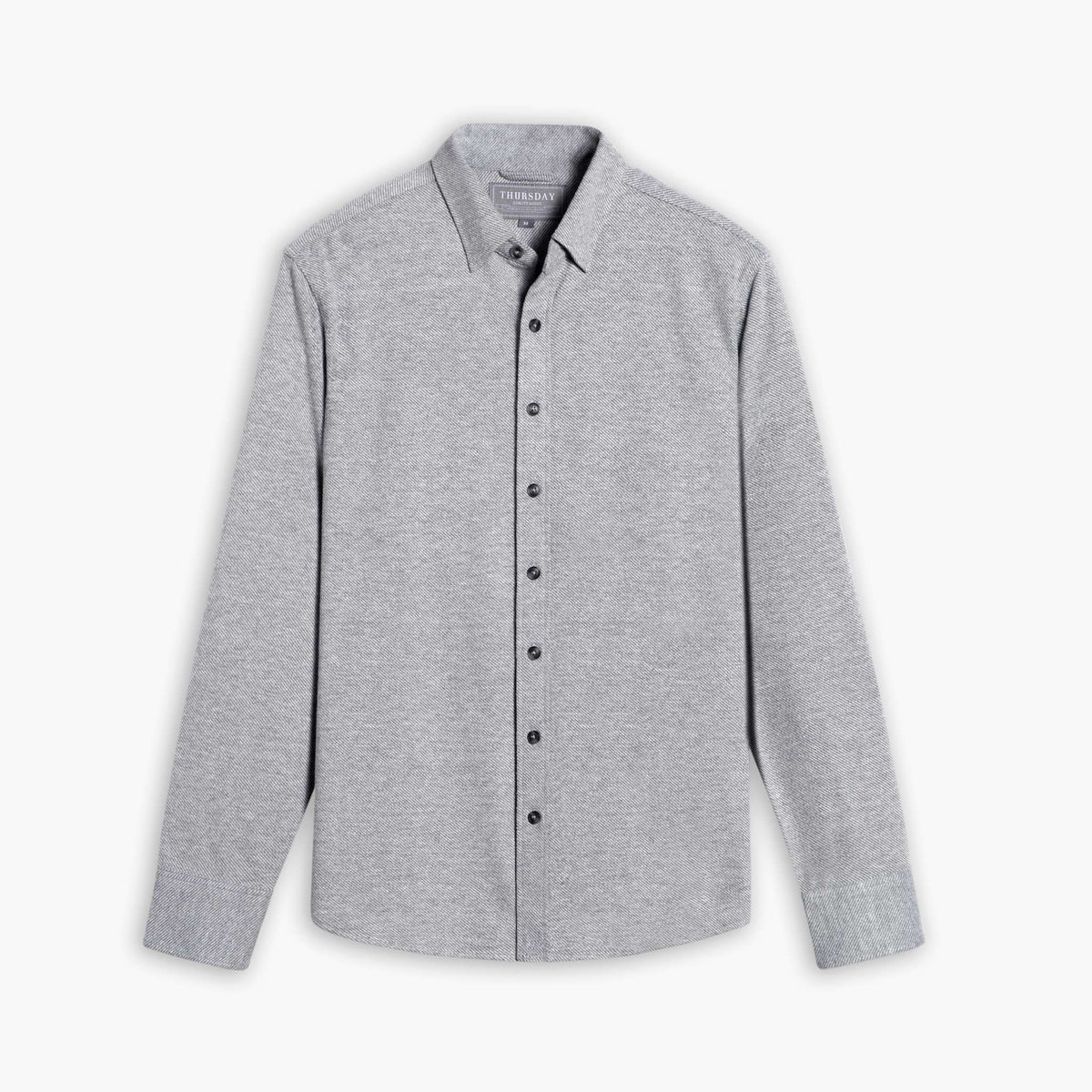 grey dress shirt white collar Stacy Adams Herringbone Dress Shirt
