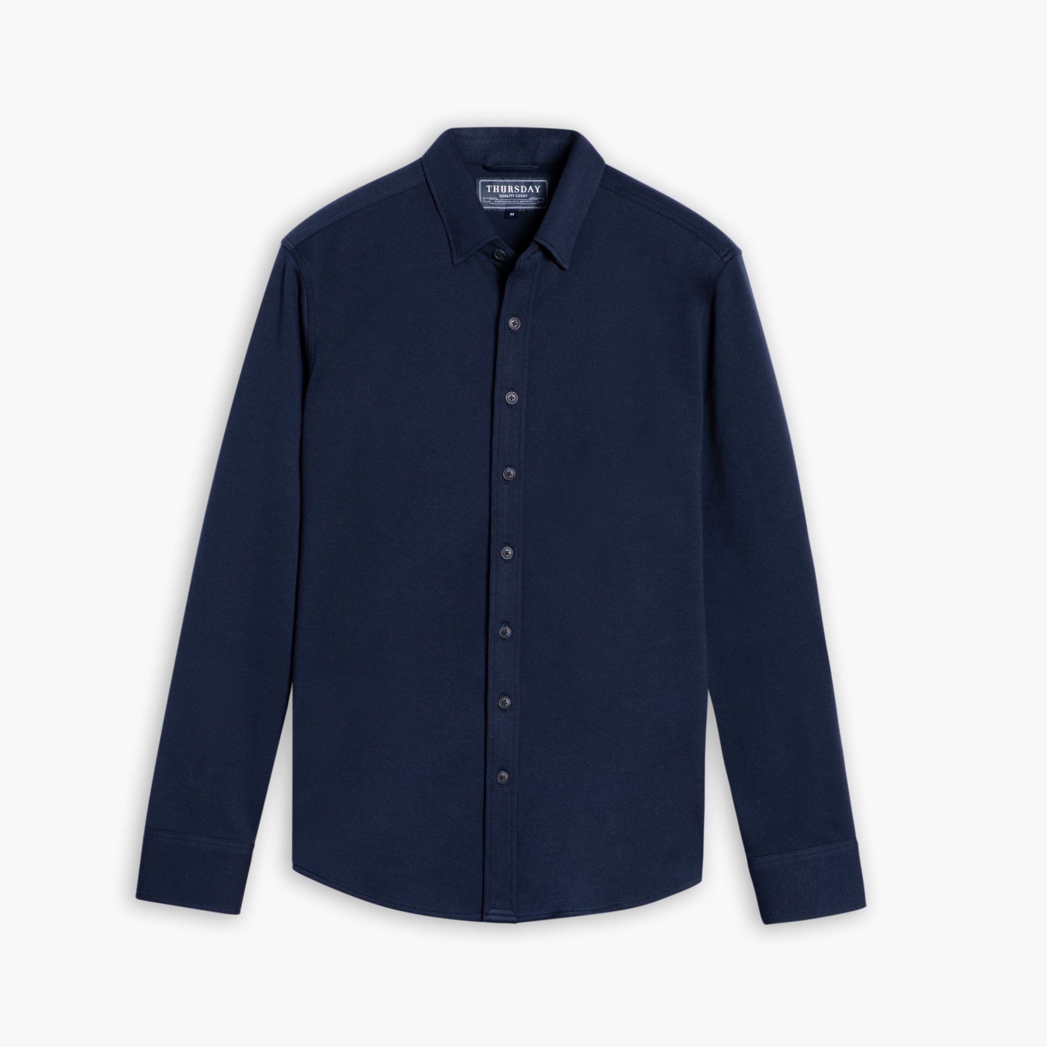 Navy blue collared shirt best sale