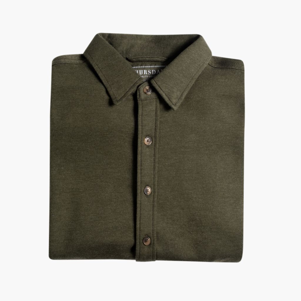 Men's Everyday Button-Down Shirt in Olive Green - Thursday Men's Everyday Button-Down Shirt in Olive Green - Thursday