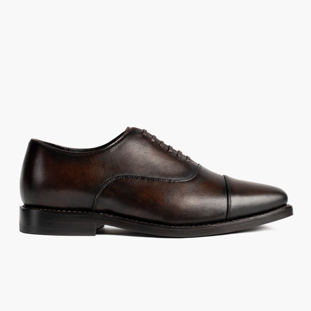 Men's Executive Cap Toe In Black Coffee Leather - Thursday Men's Executive Cap Toe In Black Coffee Leather - Thursday