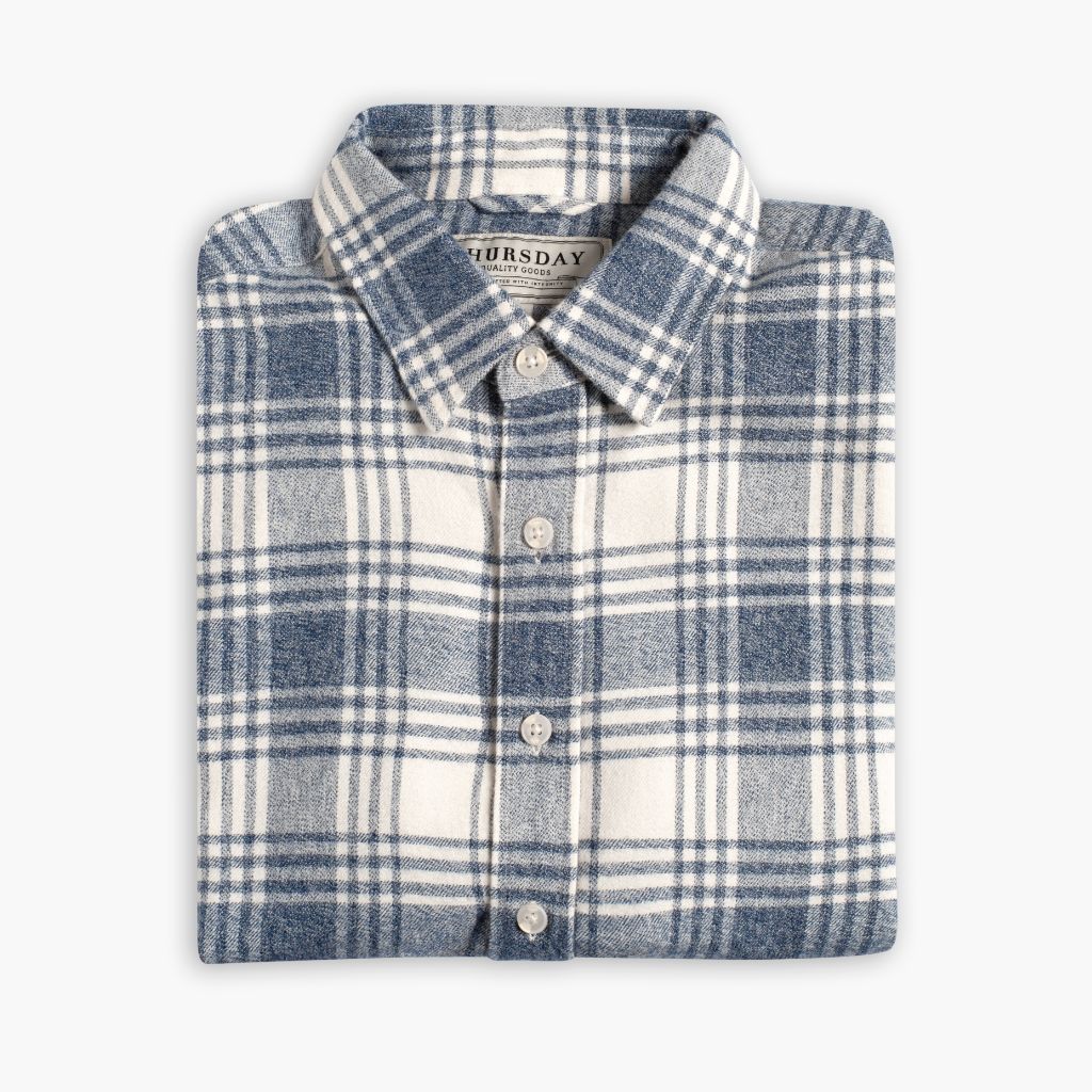 Men's Forever Flannel Shirt In Glacier Blue Plaid - Thursday Men's Forever Flannel Shirt In Glacier Blue Plaid - Thursday