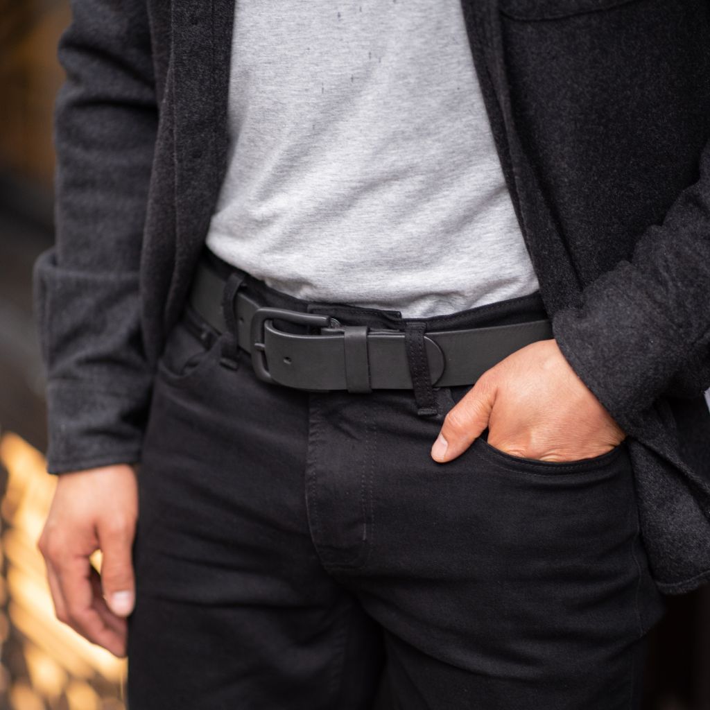 Men's Classic Leather Belt In Black Coffee - Thursday Boot Company