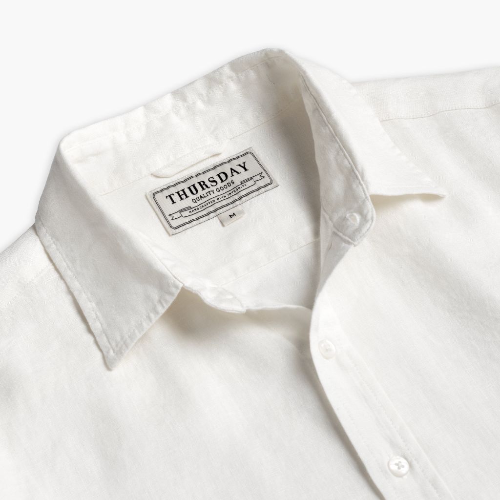 Men's White Linen Shirt Size M by Thursday Boot Company Men's White Linen Shirt Size M by Thursday Boot Company