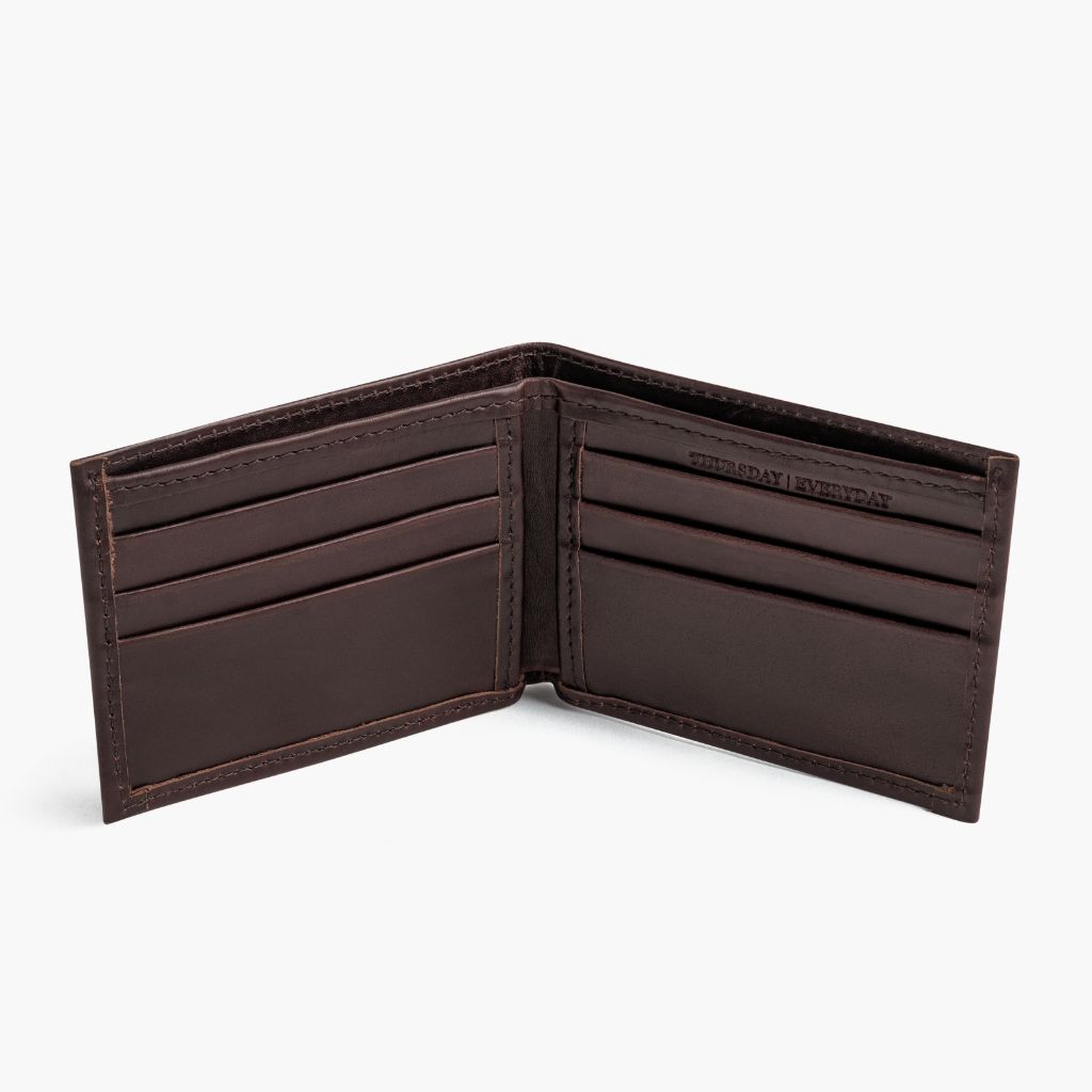 Minimalist Bifold Wallet in Brown Leather - Thursday Boot Company