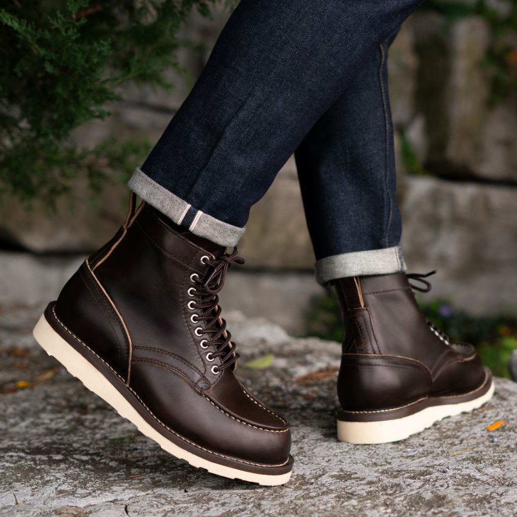 Men's Builder Boot In Black Coffee Horween CXL Leather - Thursday