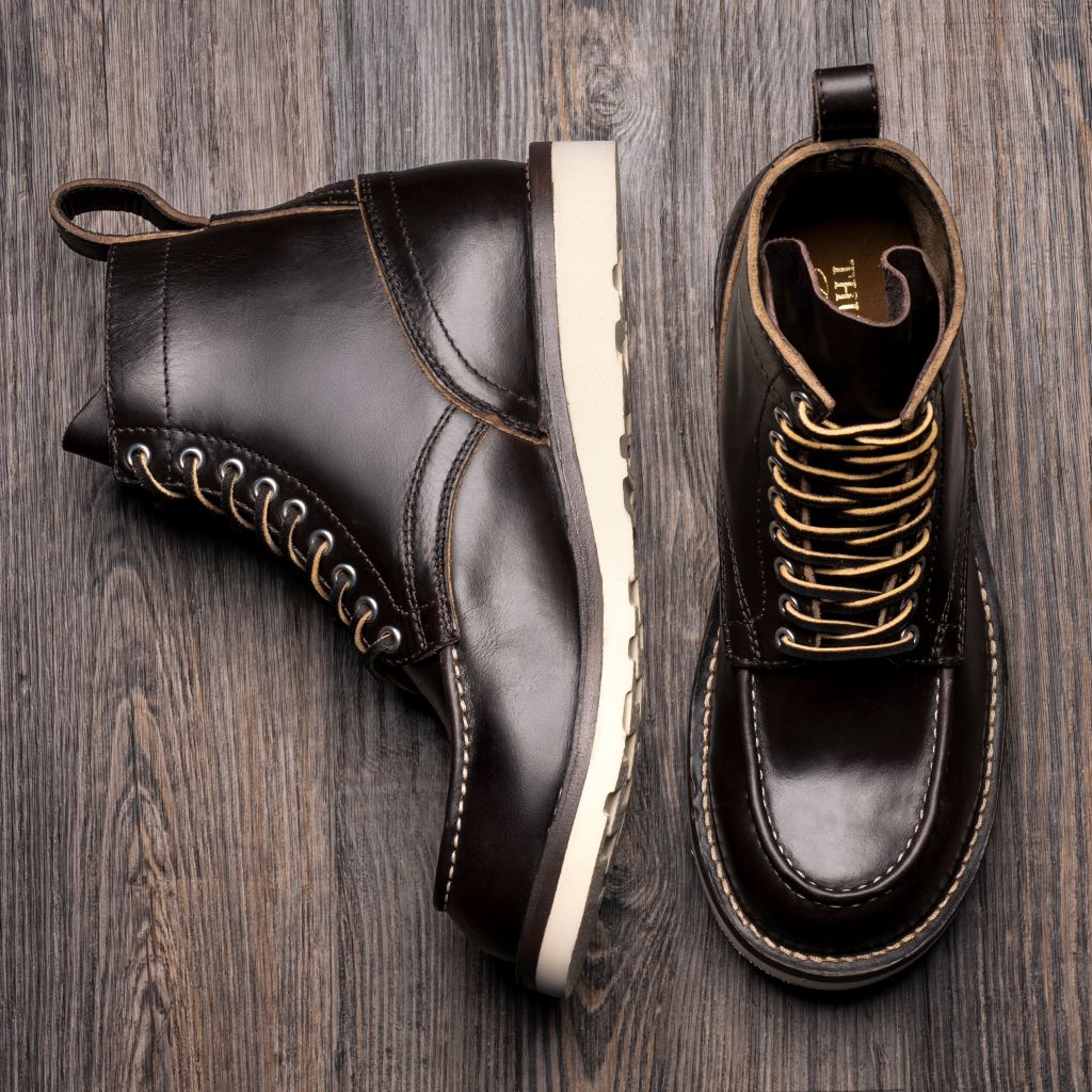 Men's Builder Boot In Black Coffee Horween CXL Leather - Thursday
