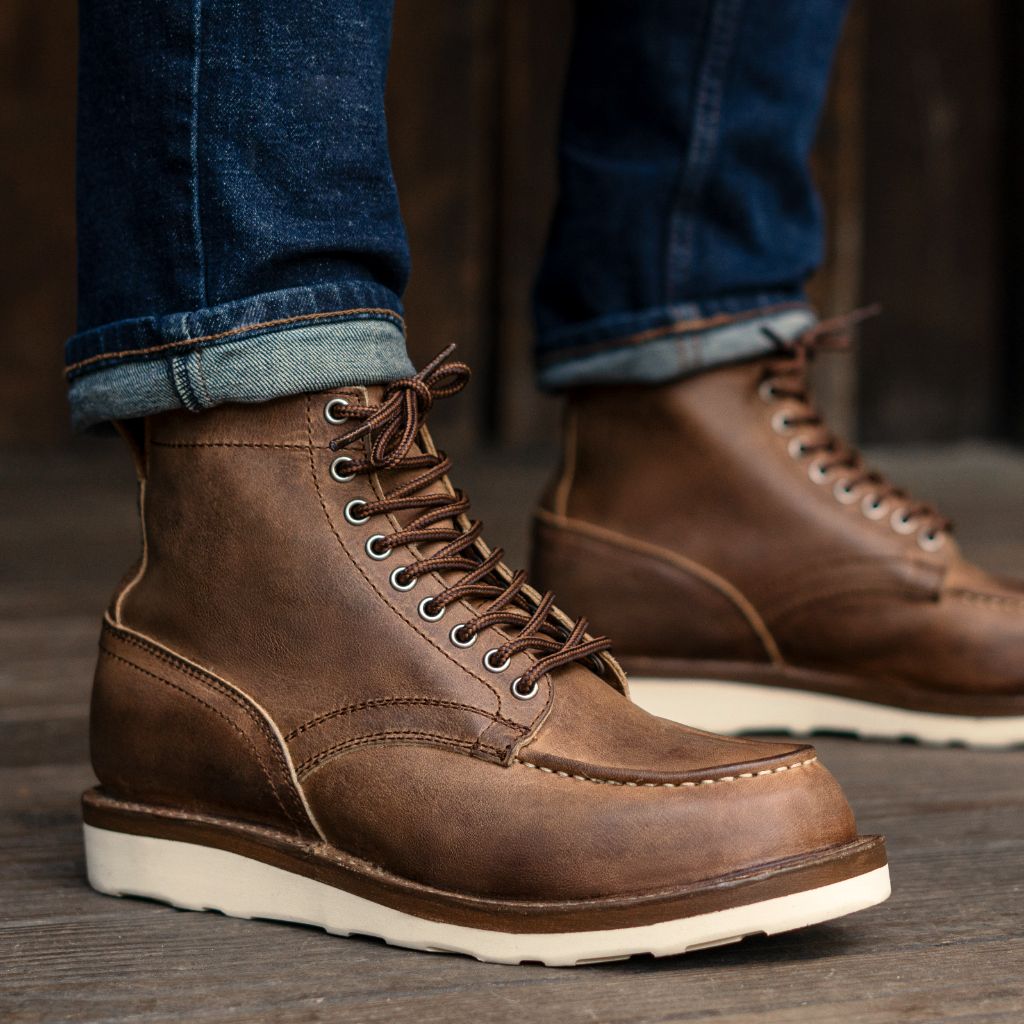 Men's Builder Boot In Brown Folklore Leather - Thursday
