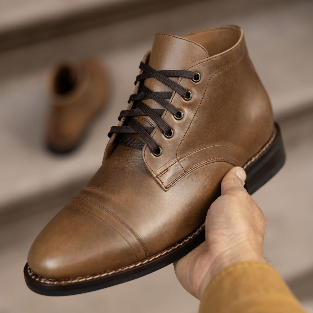 Men's Cadet Lace-Up Boot In Brown 'Rich Mahogany' Leather - Thursday