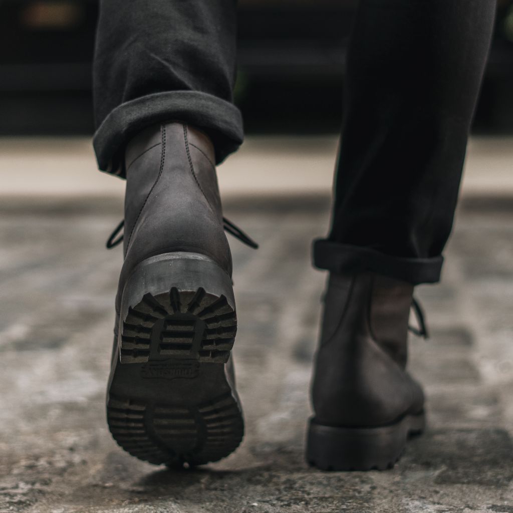 grey dress boots mens Thursday Boot Company Men's Grey Matte Leather Captain Lace-Up Size 12.5