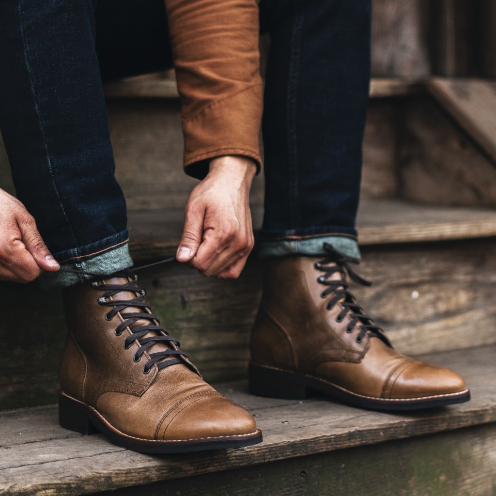 Thursday Boot Company Men's Natural Leather Captain Lace-Up Size 8.5 Thursday Boot Company Men's Natural Leather Captain Lace-Up Size 8.5