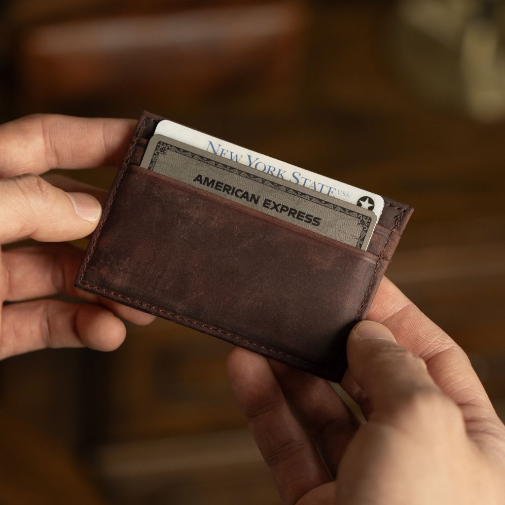 saddleback card sleeve Minimalist Leather Card Holder in Arizona Adobe