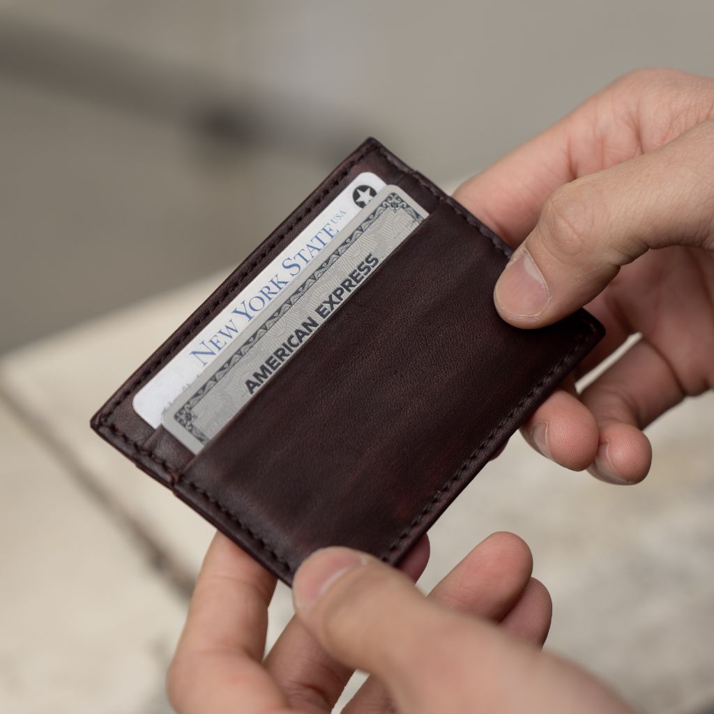 Leather Card Holder | Brown Leather Card Holder | Brown