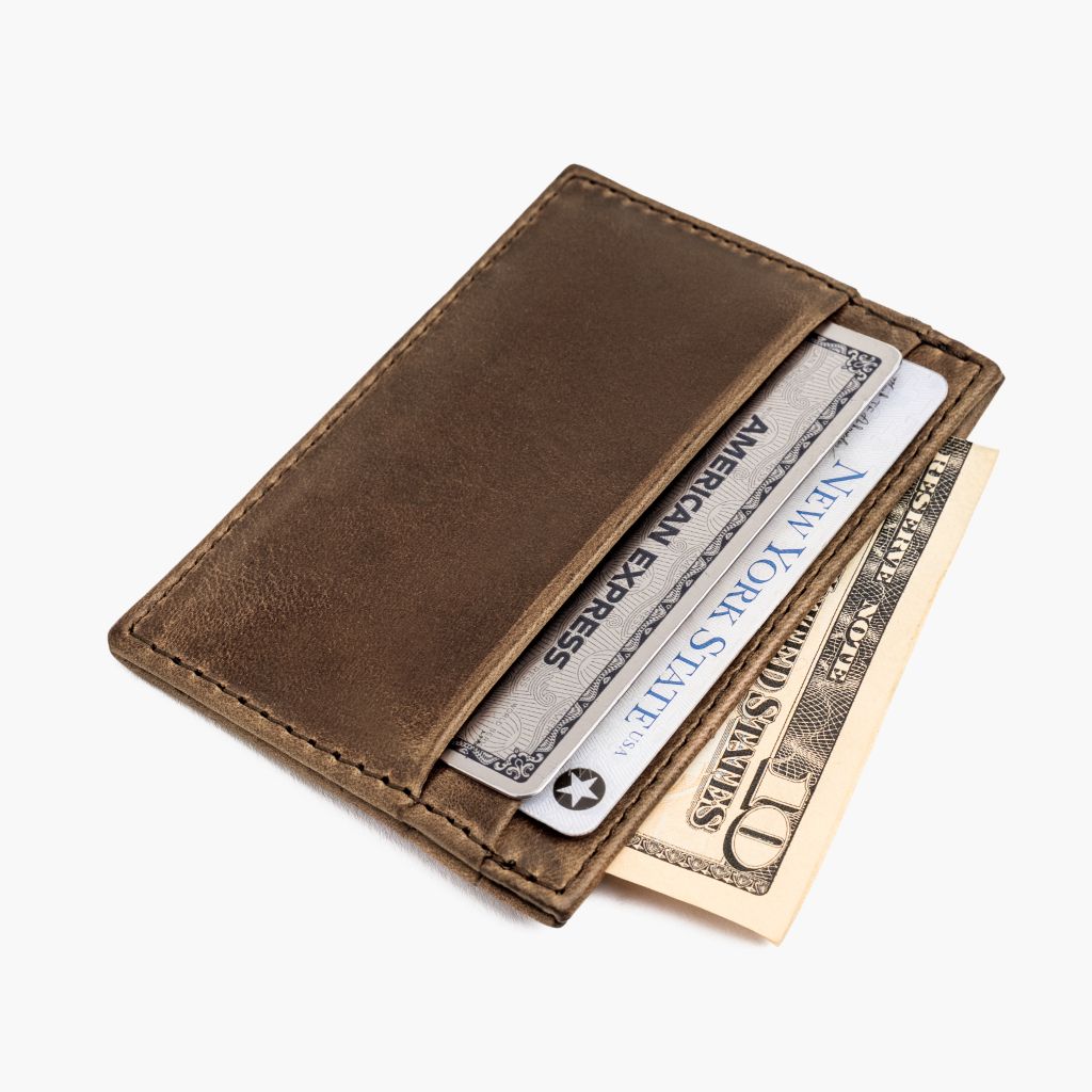 Minimalist Leather Card Holder in Natural Chromexcel - Thursday