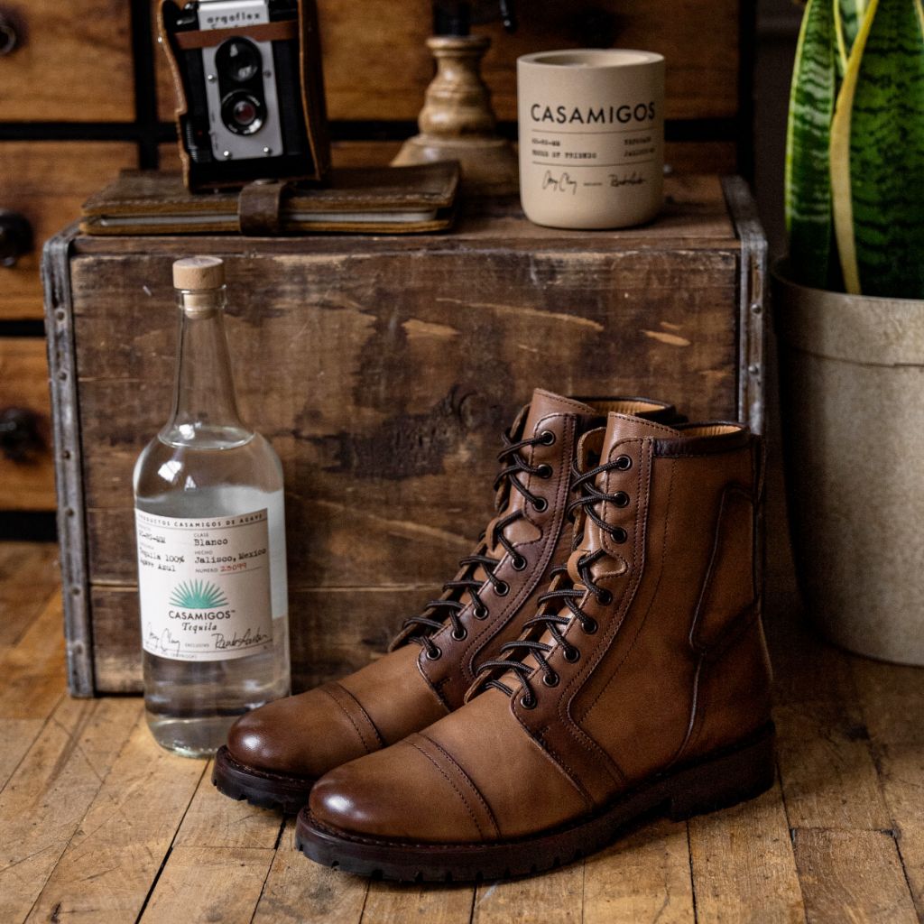 Men's Casa Moto Zip-Up Boot in Tan 'Amber Wheat' - Thursday