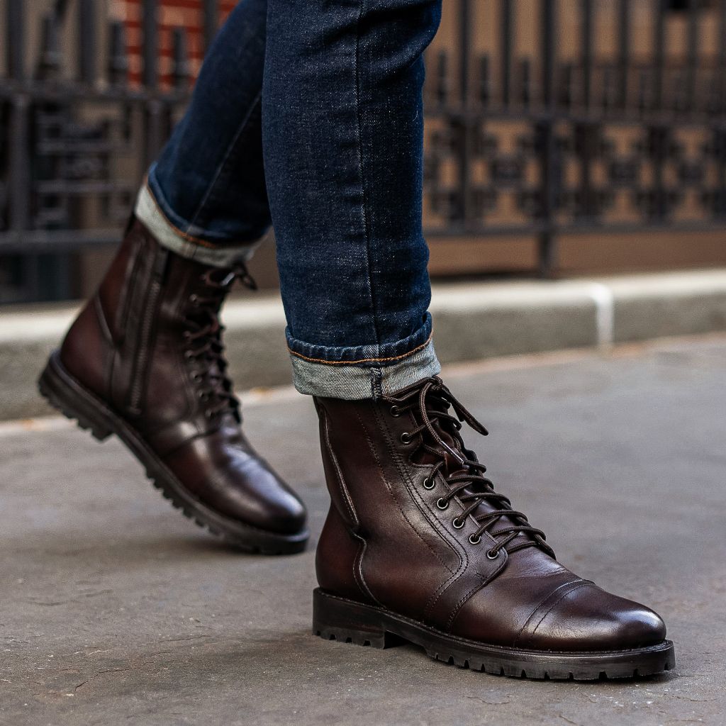 Old English Thursday Boots Brown Men's Casa Moto Zip-Up Boot In