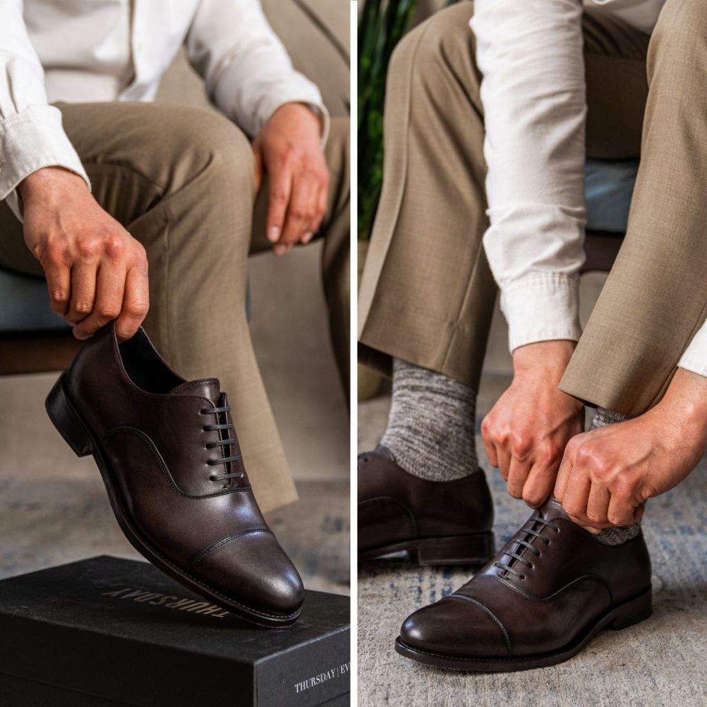 Men's Chairman Dress Shoe In Brown 'Cinnamon' Leather - Thursday