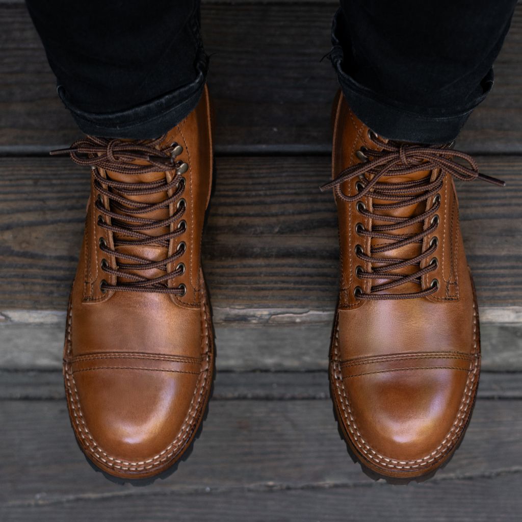 Men's Challenger Boot In Brown Sesame Double Shot Leather - Thursday