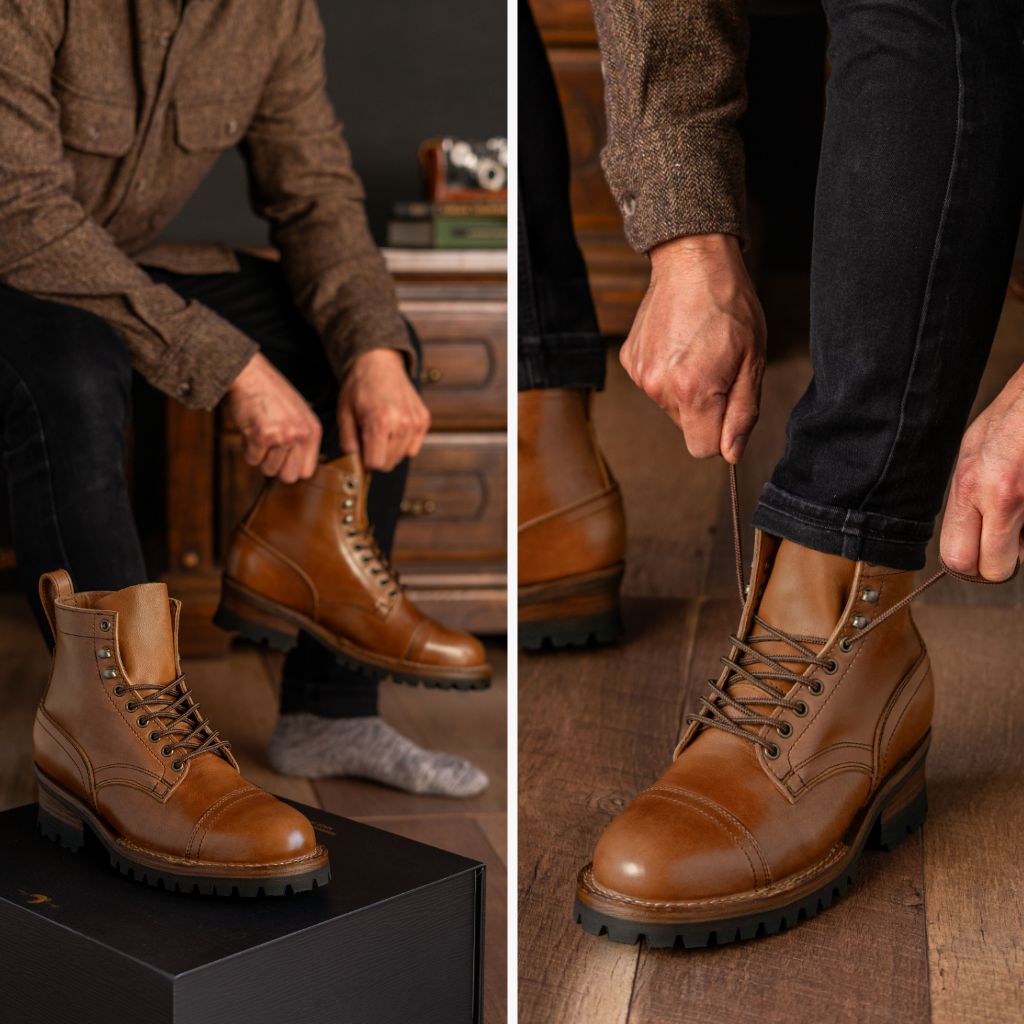 Men's Challenger Boot In Brown Sesame Double Shot Leather - Thursday