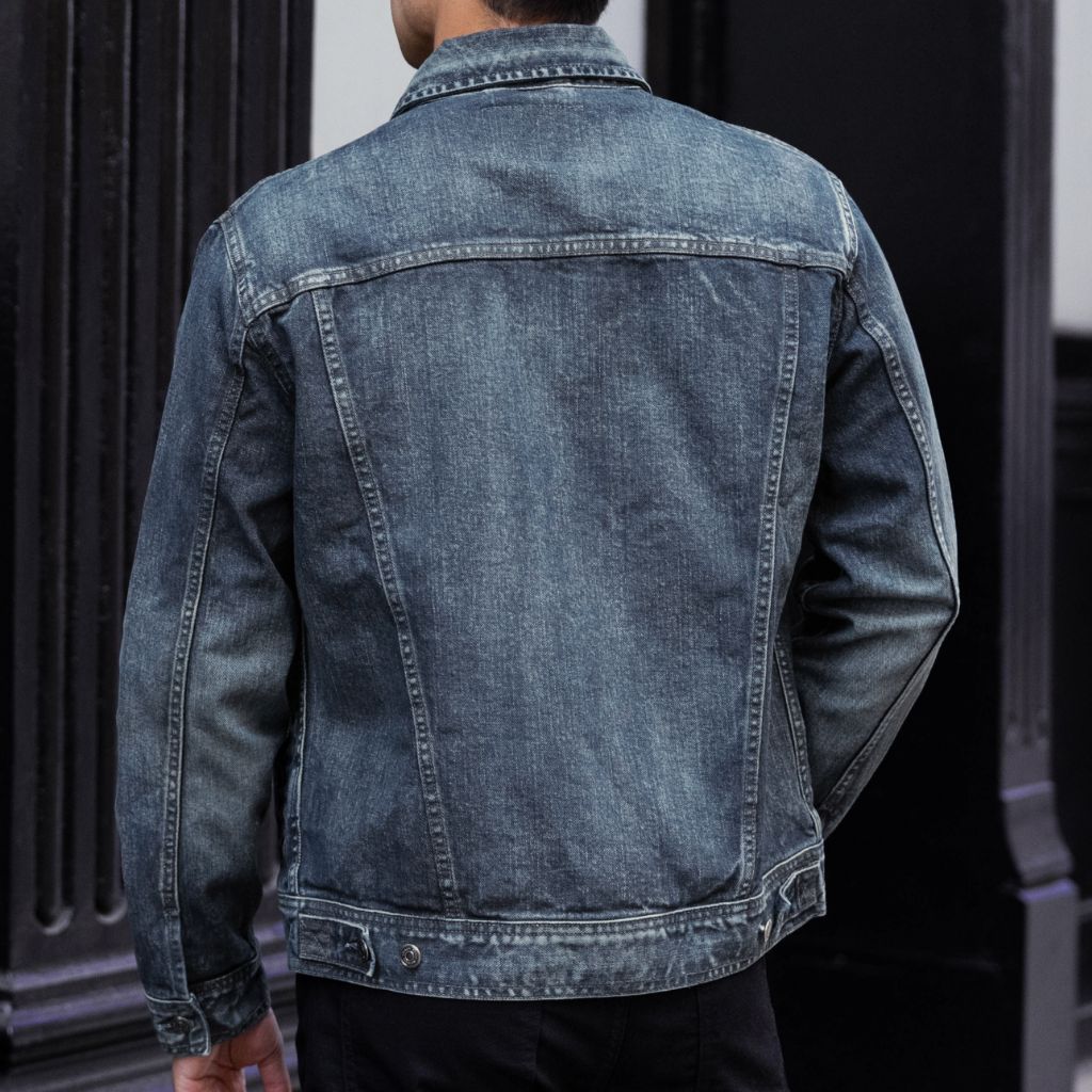 Men's Denim Trucker Jacket in Faded Indigo - Thursday