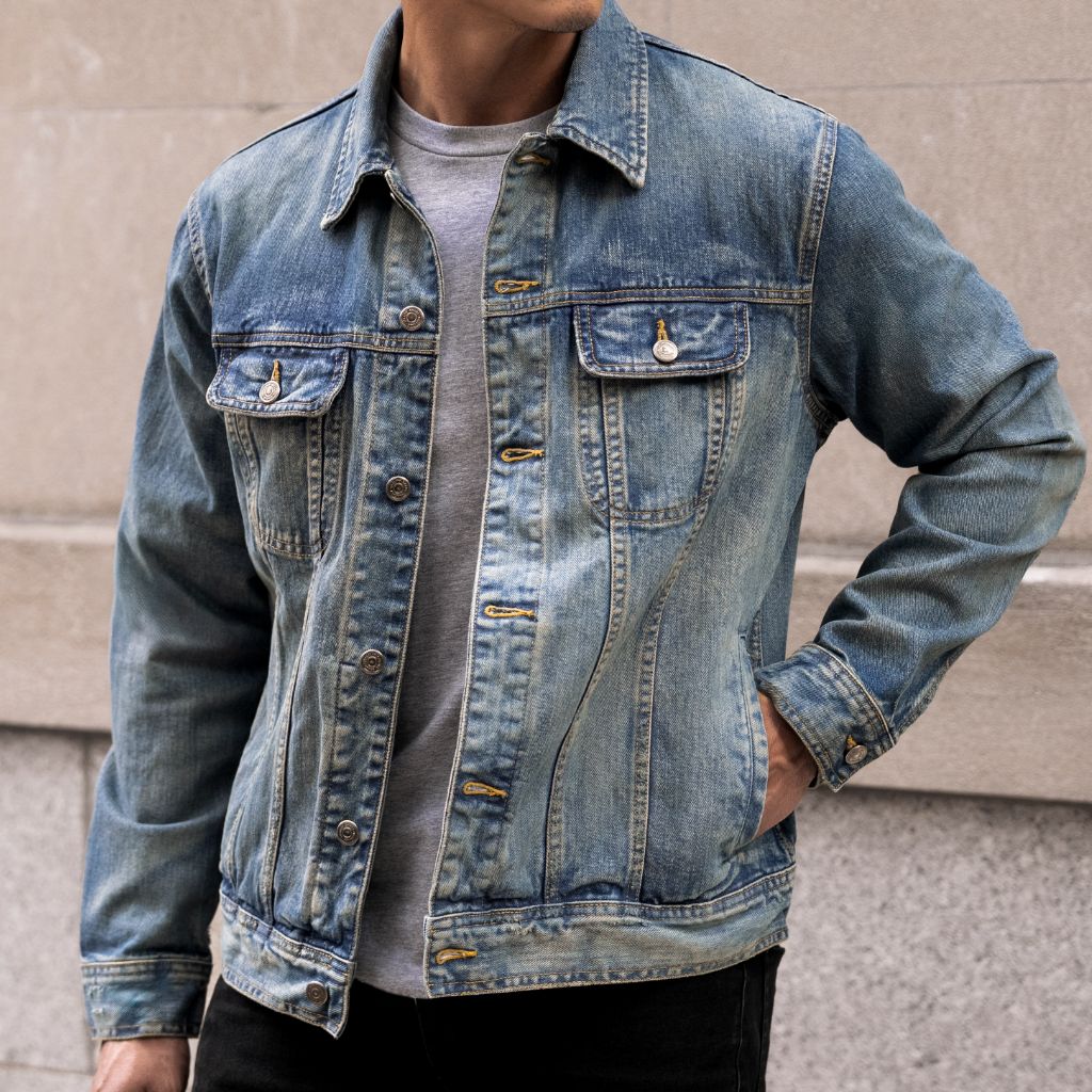 Casual trucker men's denim jacket main image 1