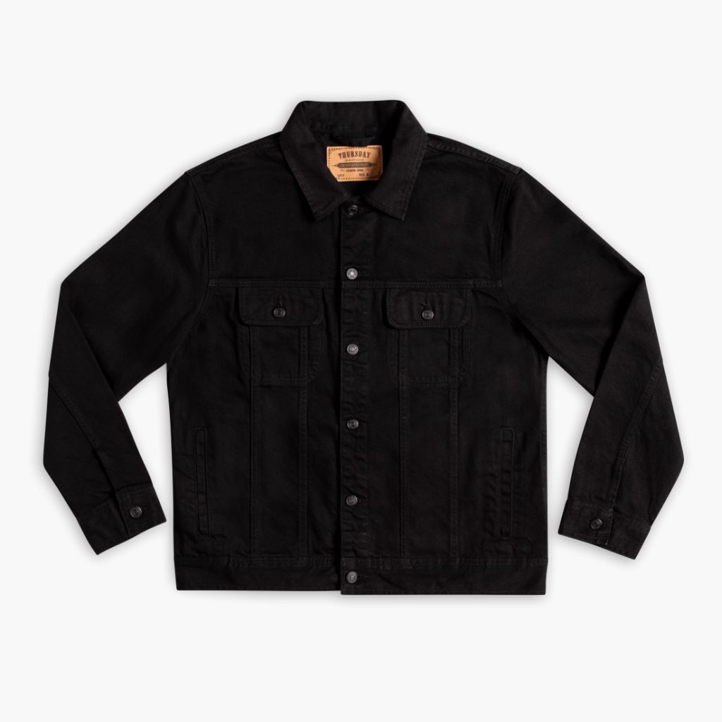Men's Denim Trucker Jacket in Pitch Black - Thursday