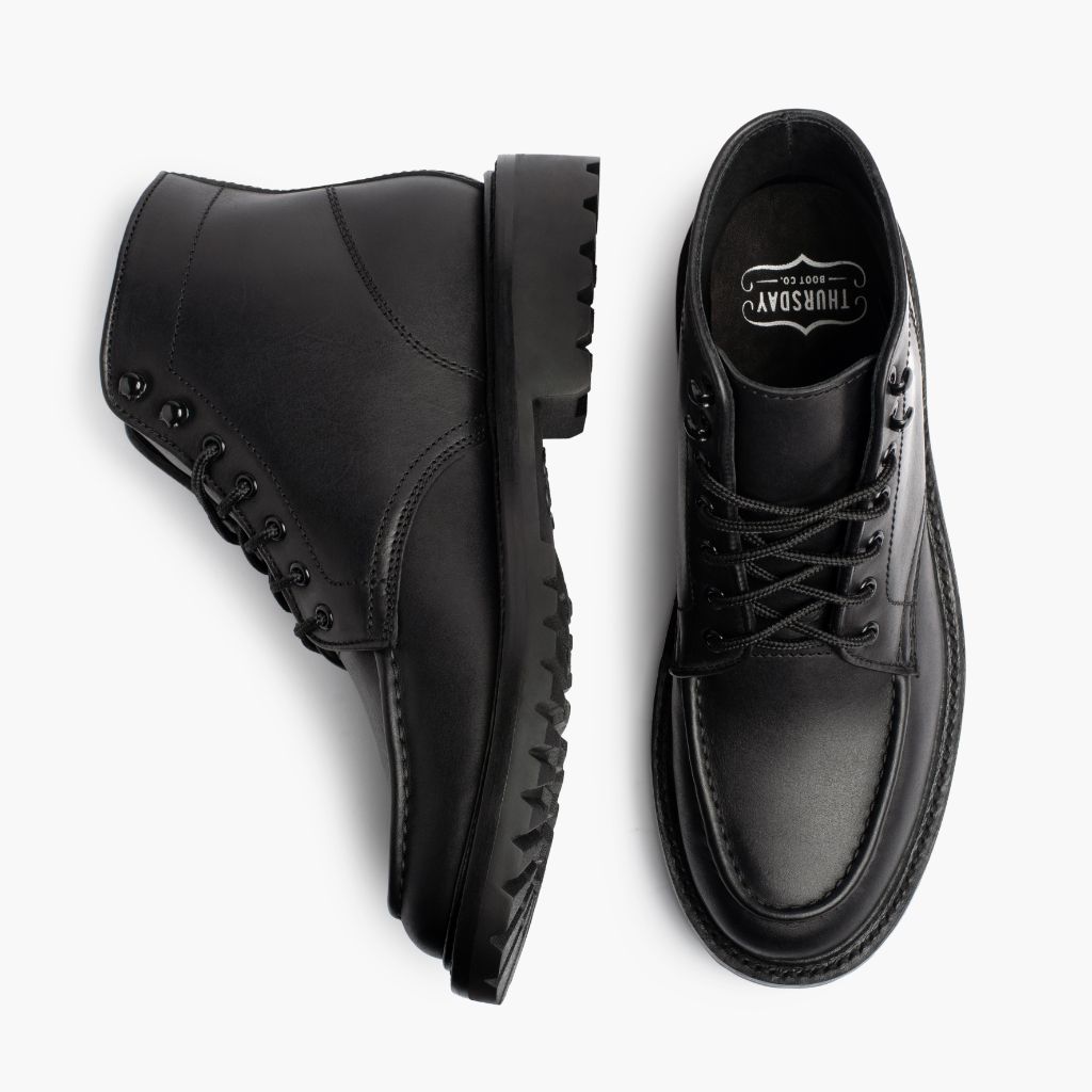 Thursday Boots Diplomat Black Matte Lace-Up Leather Moc Toe Mens Boots Size 11.5 Men main image 3