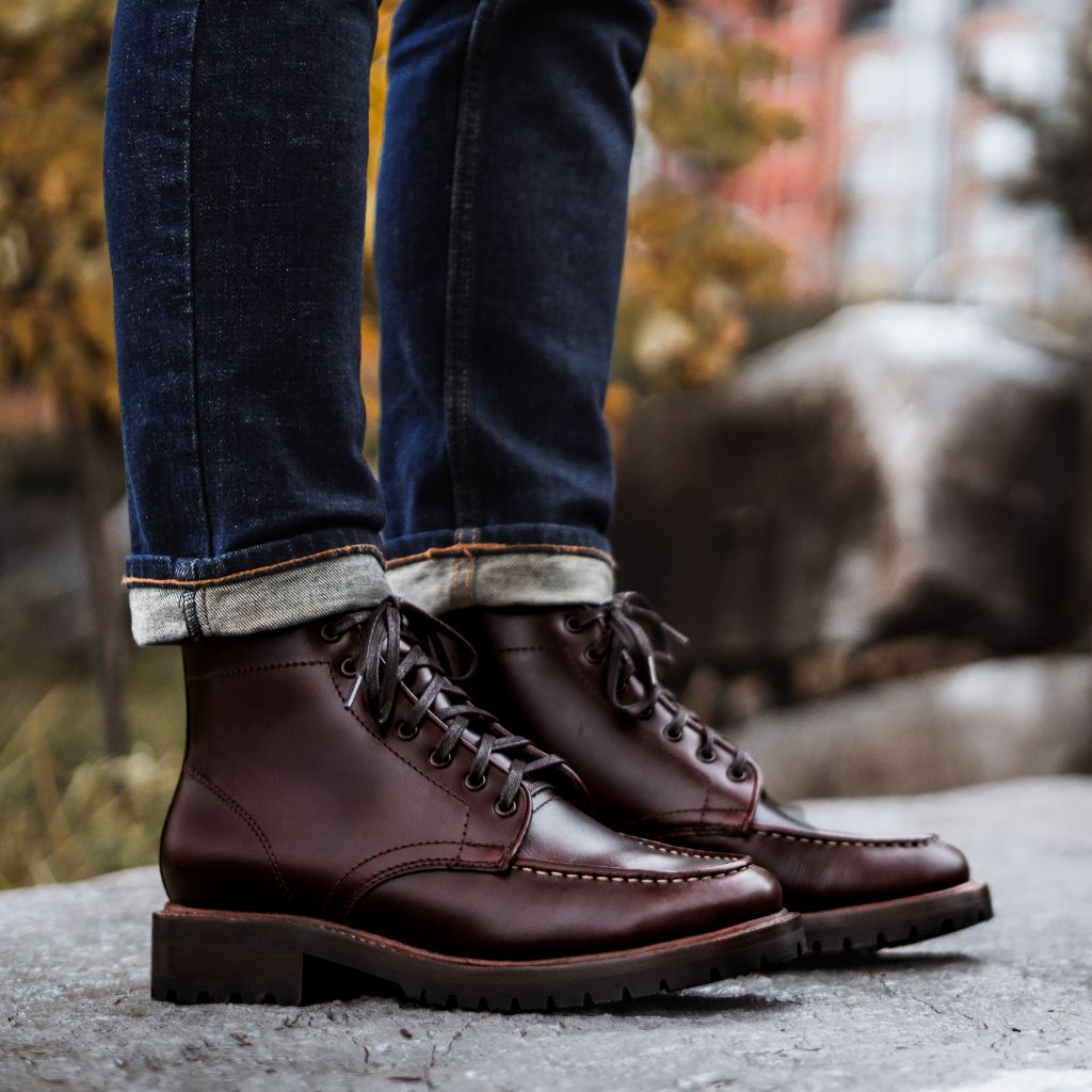 Men's Cadet Lace-Up Boot In Brown 'Rich Mahogany' Leather - Thursday