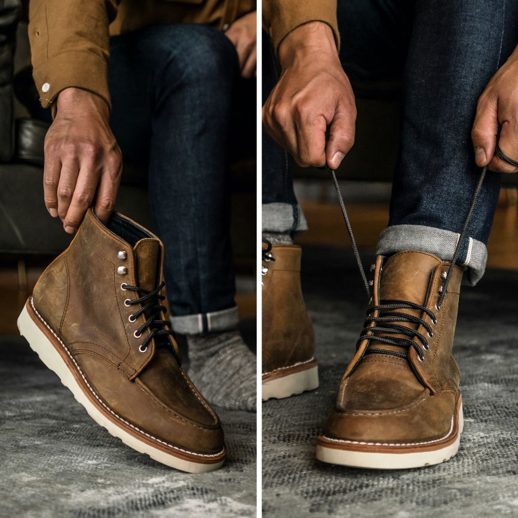 Thursday Diplomat Moc Toe Brown Nubuck Lace Up Boots Men\'s Size 10.5 Leather Men main image 3