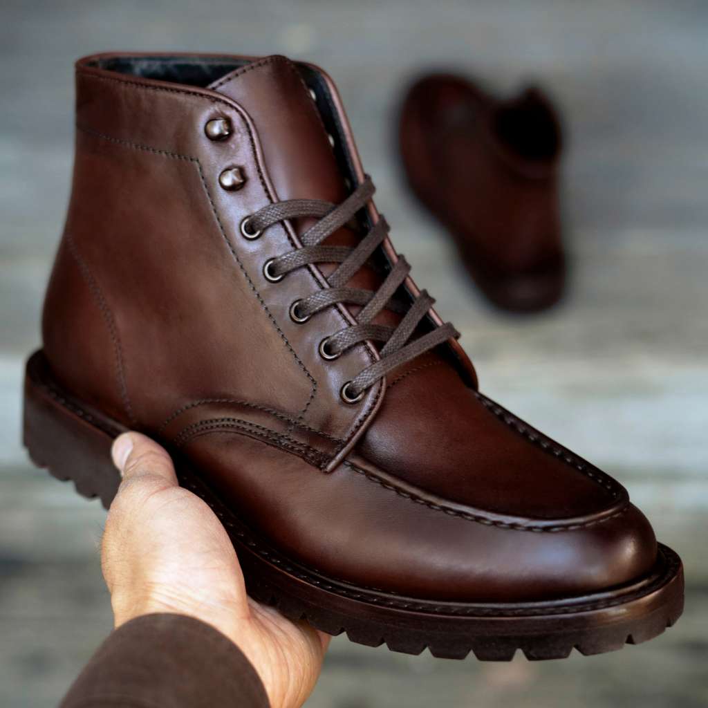 Men's Diplomat Moc Toe Boot In Brown 'Coffee' Leather - Thursday