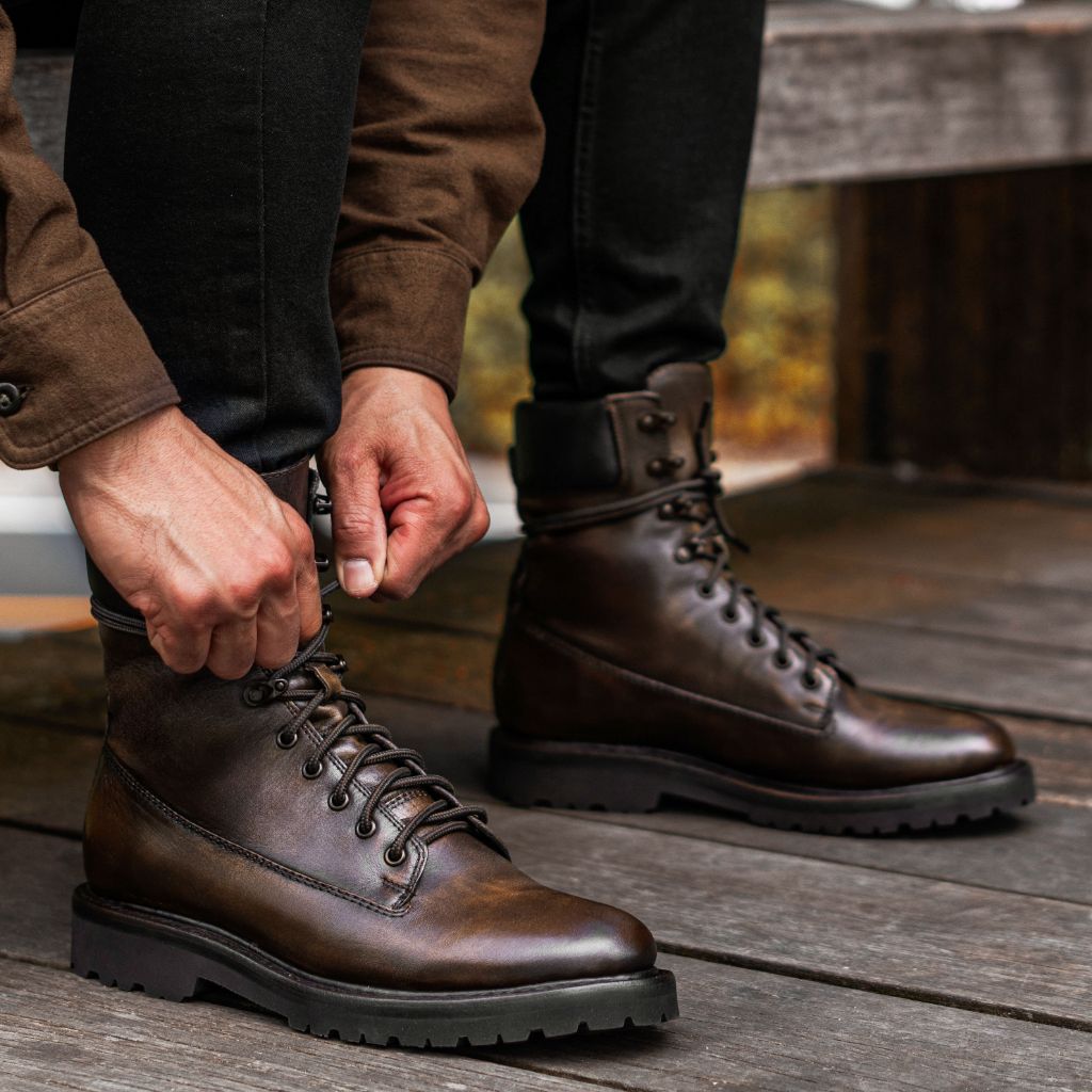 Men's Explorer Combat Boot In Brown 'Jasper' Leather Thursday