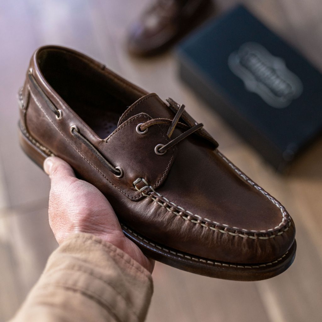 Bashwood Handmade Brown Leather Knitted Upper Men Loafers Bespoke Leather Tan Brown Loafer for Men – Slip-On Dress  main image 3