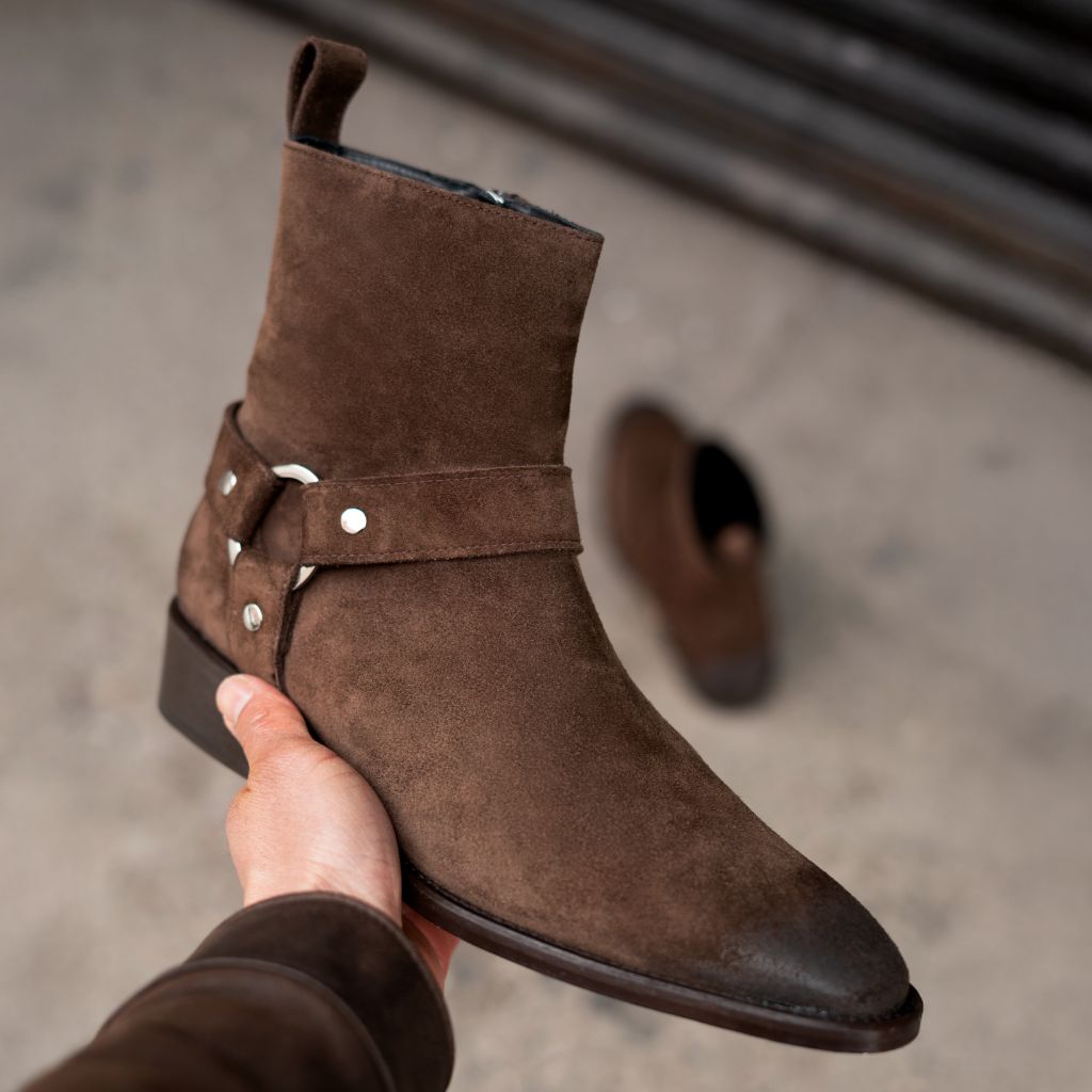 Thursday Boots Brown Suede Ankle Harness Boots Side Zip US 7.5 Blokecore Western Men main image 3
